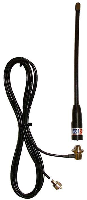 Ground independent UHF detachable whip, 420-440MHz, 4dBi, 4.7m cable, 50W – 350mm